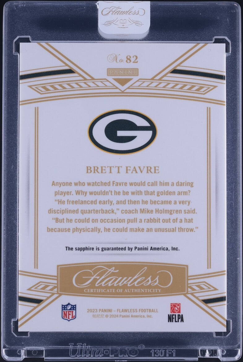 2023 Panini Flawless #82 Brett Favre Sapphire 13/15 Packers