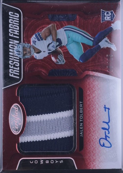 2022 Certified #230 Jalen Tolbert Freshman Fabric Mirror Auto Red Etch 10/25