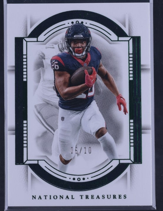 2023 Panini National Treasures #40 Devin Singletary Emerald 06/10 Texans