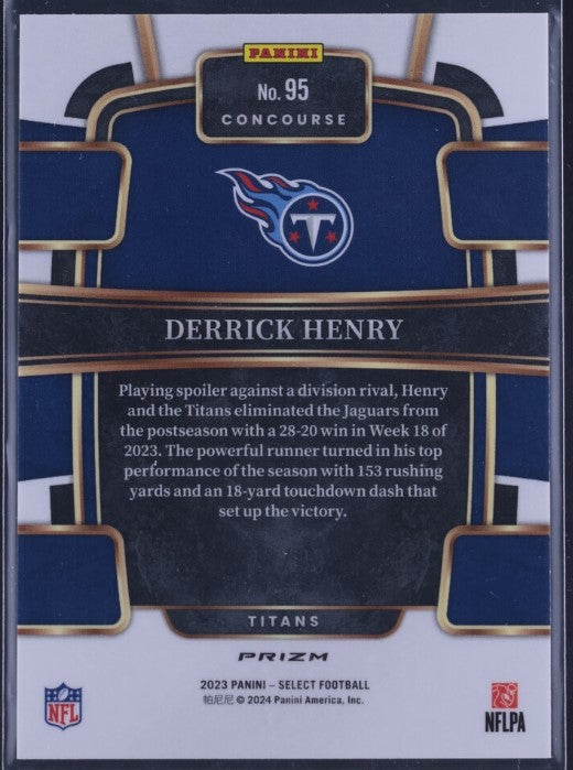 2023 Panini Select #95 Derrick Henry Red Prizms 33/99 Titans