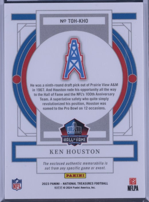 2023 Panini National Treasures #TOH-KHO Ken Houston Treasures of the Hall 11/25