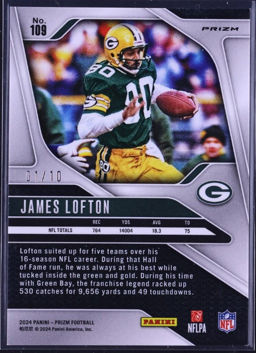 2024 Panini Prizm #109 James Lofton Choice Gold 1/10 Packers