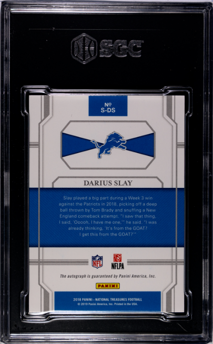 2018 Panini National Treasures #S-DS Darius Slay Signatures Auto SGC 9.5 46/49