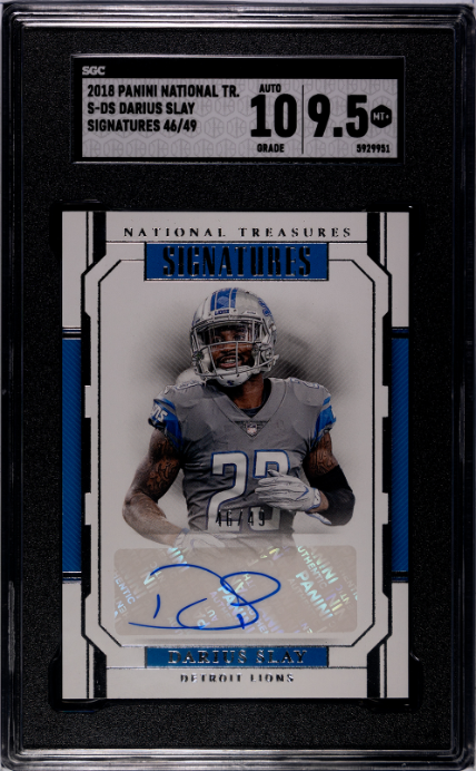 2018 Panini National Treasures #S-DS Darius Slay Signatures Auto SGC 9.5 46/49