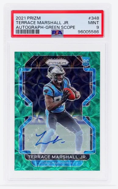2021 Prizm #348 Terrace Marshall Jr. RC Auto  Green Scope PSA 9 63/75