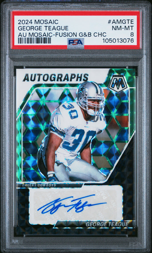 2024 Mosaic #AM-GTE George Teague Auto Choice Fusion Green Black PSA 8 /25