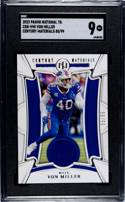 2022 Panini National Treasures #CEN-VMI Von Miller Century Materials SGC 9 #/99