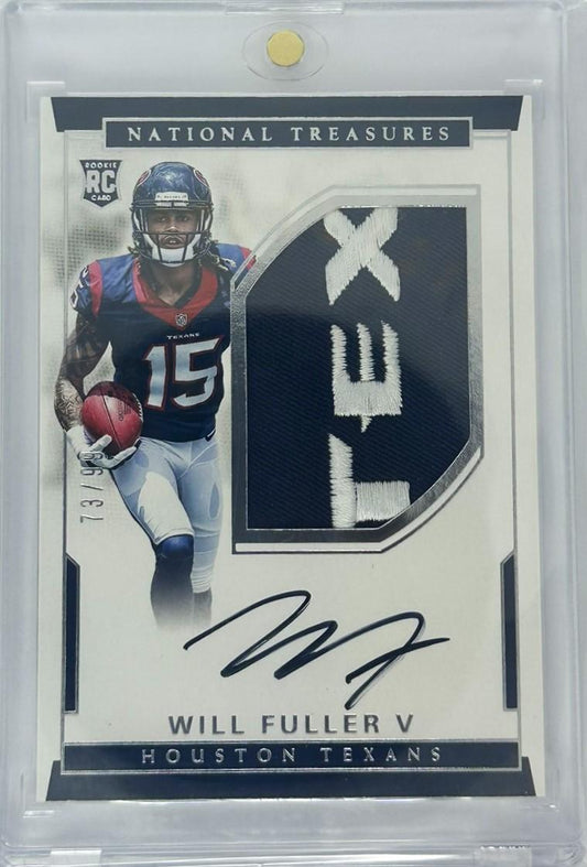 2016 Panini National Treasures #106 Will Fuller V RC Patch Auto 73/99
