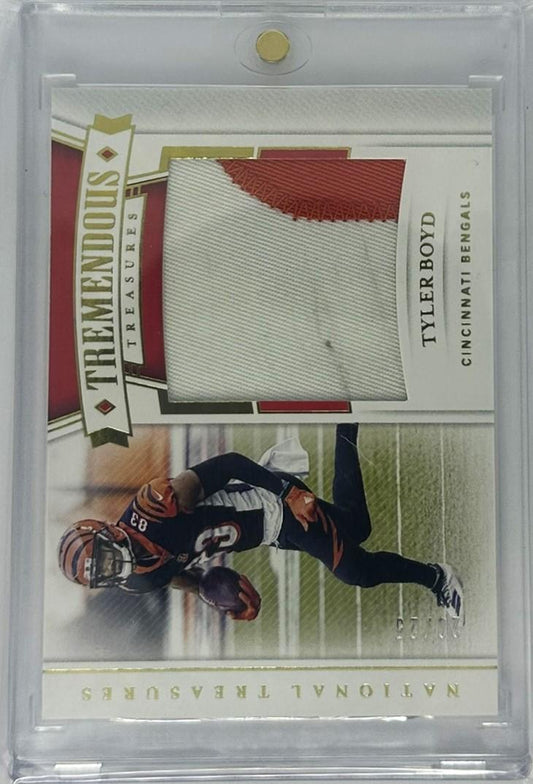 2020 National Treasures Tyler Boyd GAME USED PATCH Tremendous Treasure Prime /25