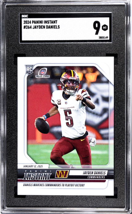 2024 Panini Instant NFL #264 Jayden Daniels /3853 RC Rookie SGC 9