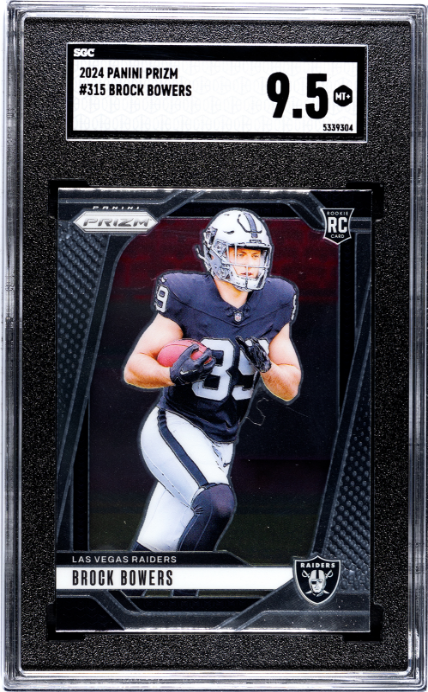 2024 Panini Prizm #315 Brock Bowers RC Rookie SGC 9.5 Las Vegas Raiders
