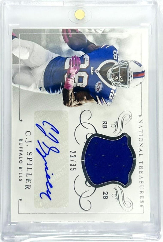 2014 National Treasures #MS-CJ C.J. Spiller Materials Signatures Auto 22/35