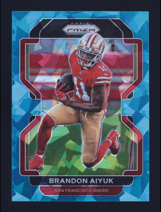 2021 Panini Prizm Brandon Aiyuk Cracked Blue Ice /99 #52 49ers