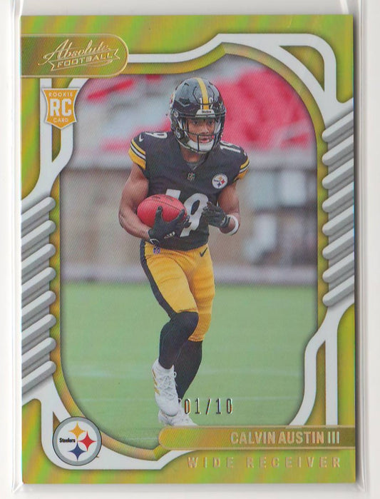 2022 Panini Absolute Calvin Austin III RC Gold #1/10 Steelers #136