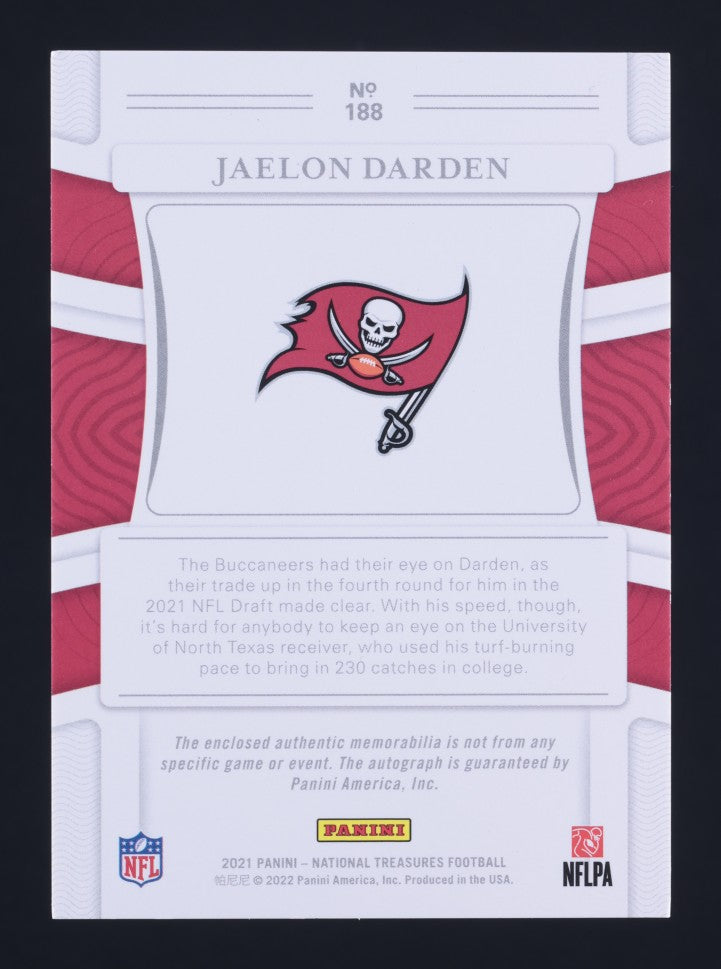 2021 Panini National Treasures Jaelon Darden Purple RPA 23/49 Buccaneers #188