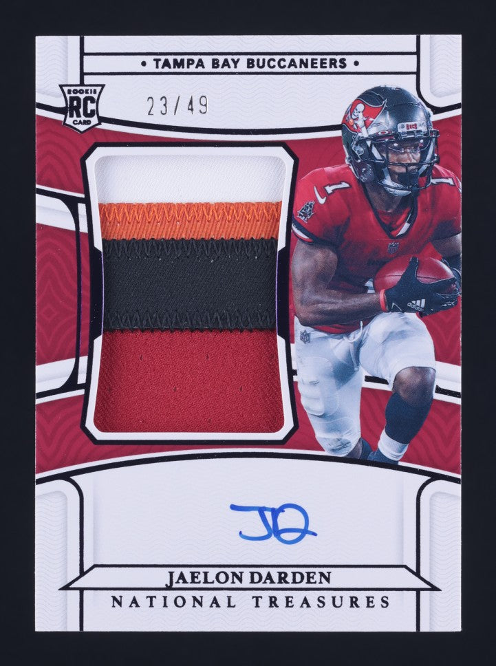 2021 Panini National Treasures Jaelon Darden Purple RPA 23/49 Buccaneers #188