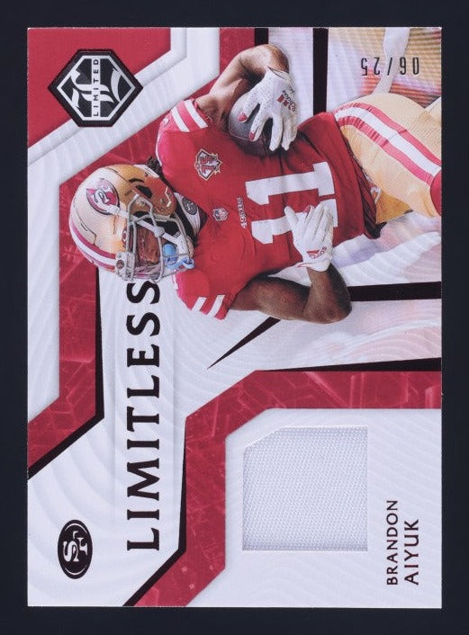 2021 PANINI LIMITED BRANDON AIYUK /25 LIMITLESS PATCH RELIC RUBY RED 49ERS